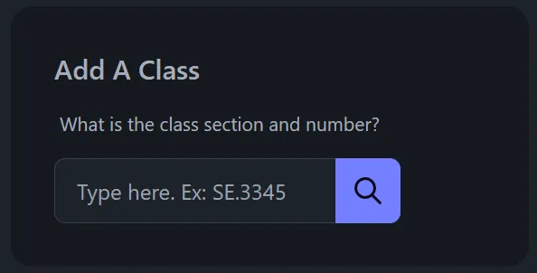 Professor Selector course search card.